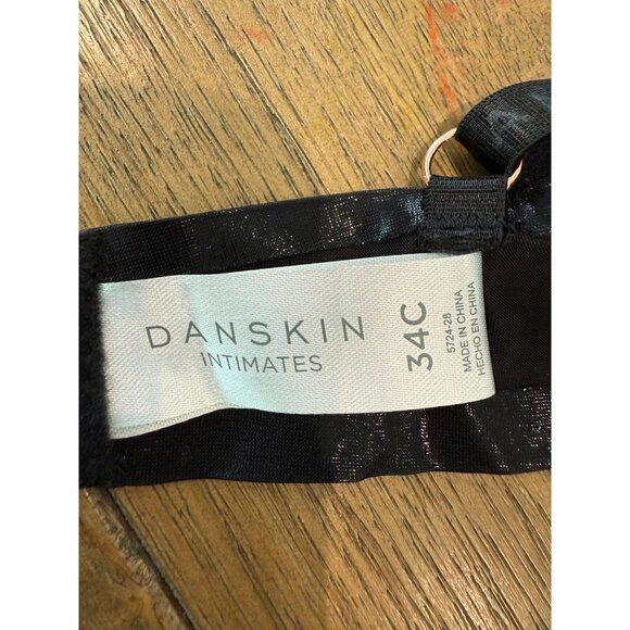 Danskin Women's Metallic Black Padded Underwire Bra, size 34C - Picture 3 of 11